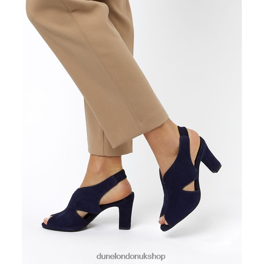 Comfort Suede Heeled Sandals Women N4BBPB645 Dune London Marcella Navy