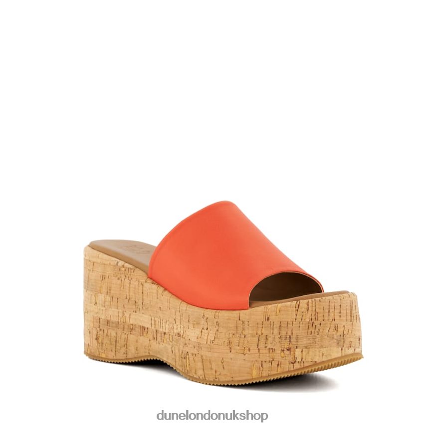 Cork-Flatform Leather Sandals Women N4BBPB37 Dune London Kion Orange - Click Image to Close