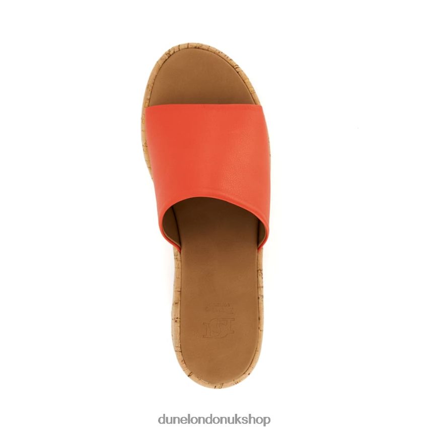 Cork-Flatform Leather Sandals Women N4BBPB37 Dune London Kion Orange