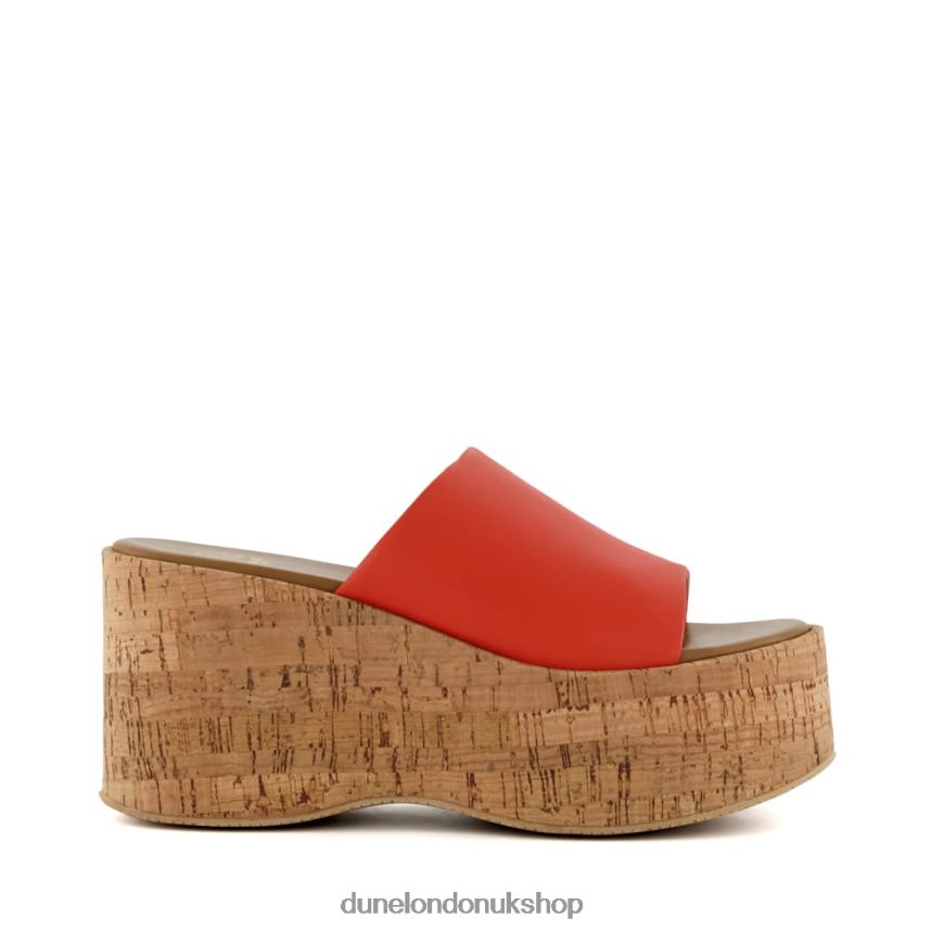 Cork-Flatform Leather Sandals Women N4BBPB37 Dune London Kion Orange