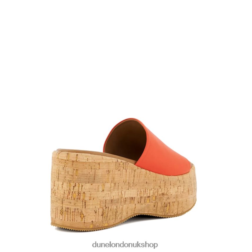 Cork-Flatform Leather Sandals Women N4BBPB37 Dune London Kion Orange