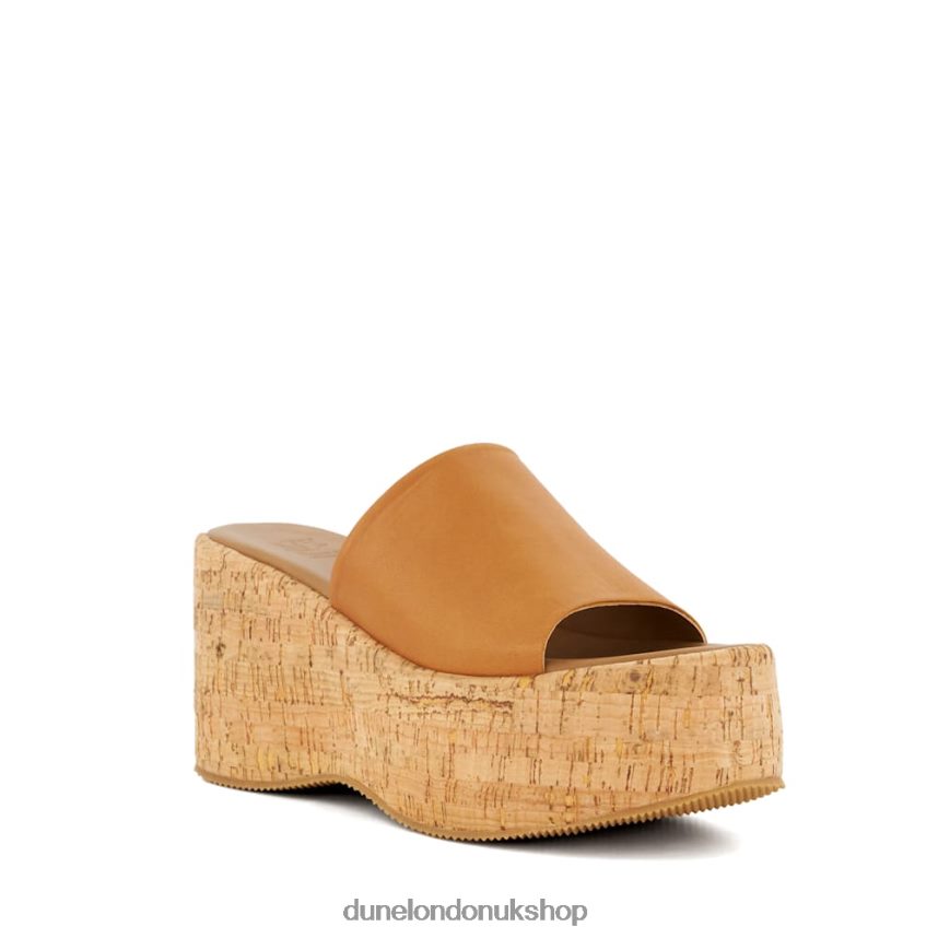 Cork-Flatform Leather Sandals Women N4BBPB38 Dune London Kion Tan - Click Image to Close