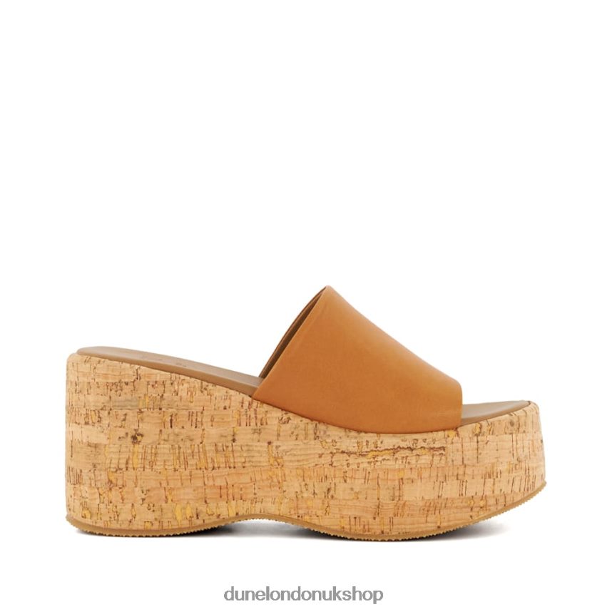 Cork-Flatform Leather Sandals Women N4BBPB38 Dune London Kion Tan