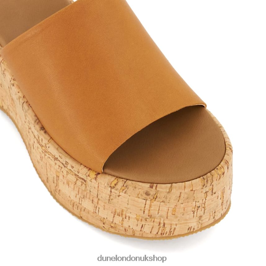 Cork-Flatform Leather Sandals Women N4BBPB38 Dune London Kion Tan