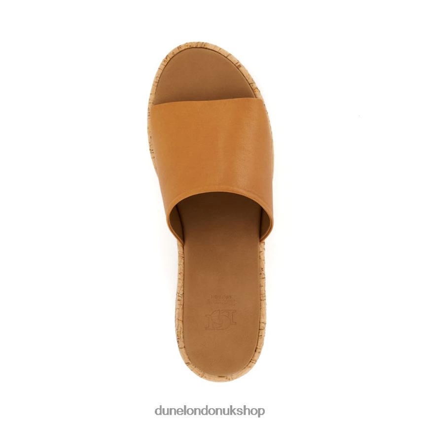 Cork-Flatform Leather Sandals Women N4BBPB38 Dune London Kion Tan