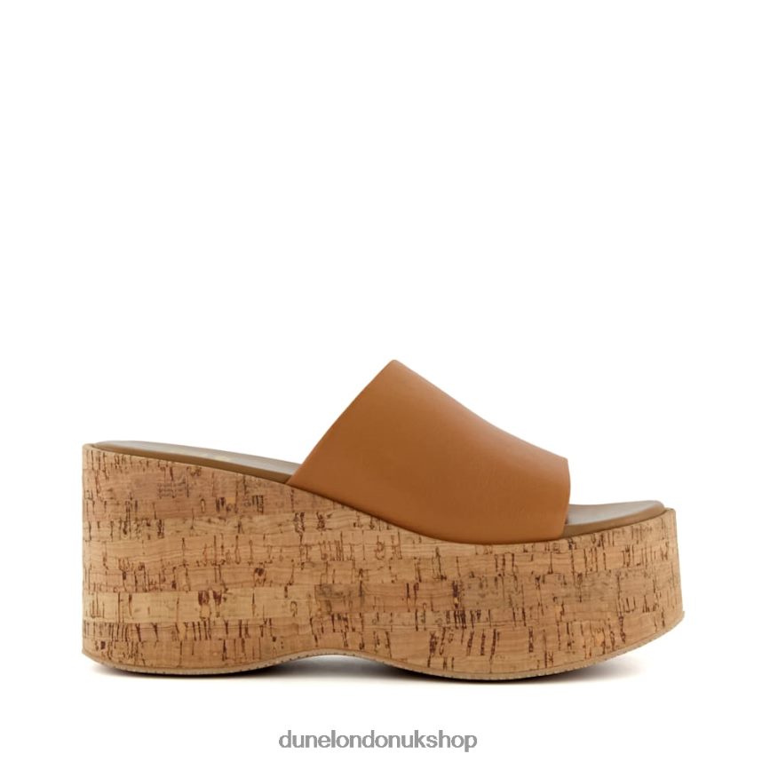 Cork-Flatform Leather Sandals Women N4BBPB38 Dune London Kion Tan