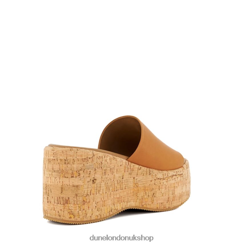 Cork-Flatform Leather Sandals Women N4BBPB38 Dune London Kion Tan