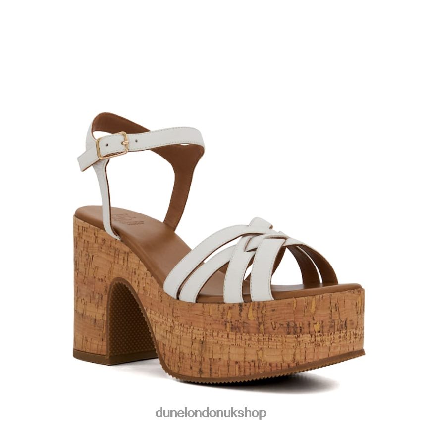 Cork-Platform Leather Sandals Women N4BBPB39 Dune London Jai White