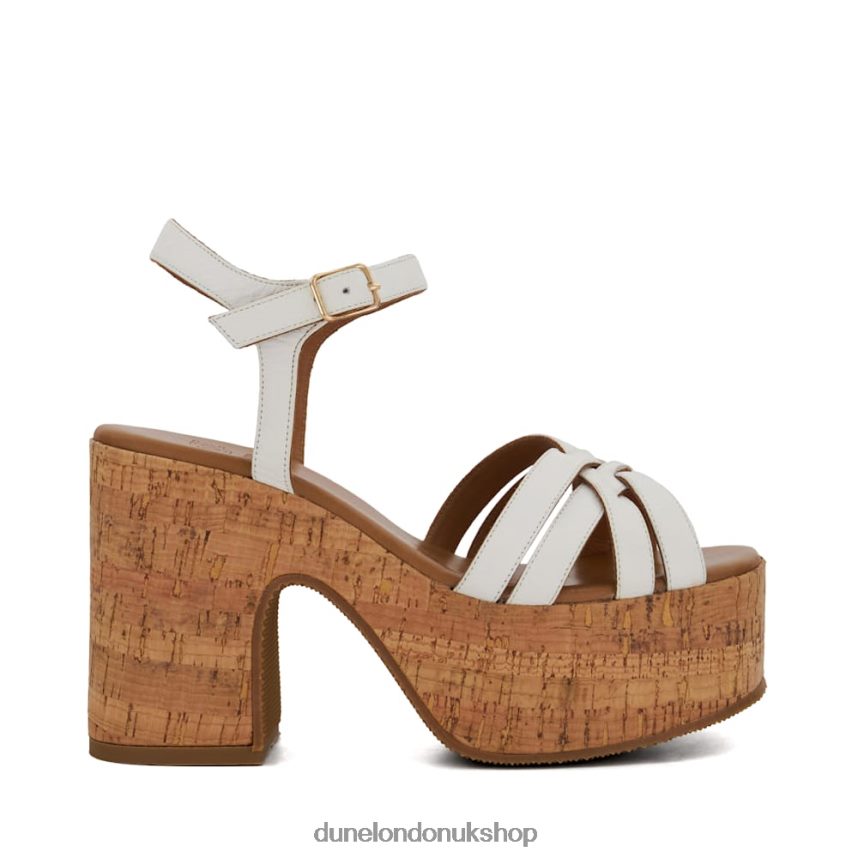 Cork-Platform Leather Sandals Women N4BBPB39 Dune London Jai White