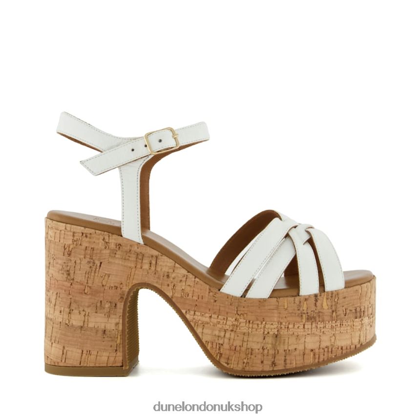 Cork-Platform Leather Sandals Women N4BBPB39 Dune London Jai White