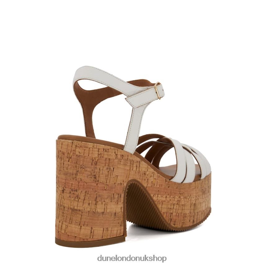 Cork-Platform Leather Sandals Women N4BBPB39 Dune London Jai White