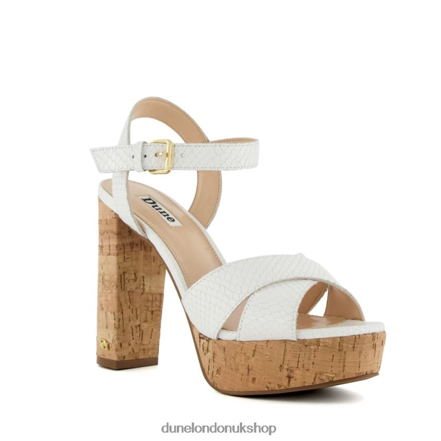 Cork-Platform Sandals Women N4BBPB112 Dune London Jealous White - Click Image to Close