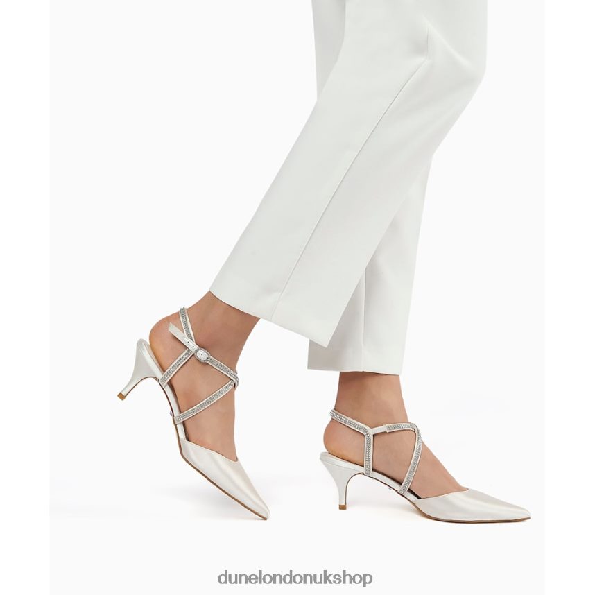 Diamante Cross Strap Wedding Shoes Women N4BBPB578 Dune London Debut Ivory