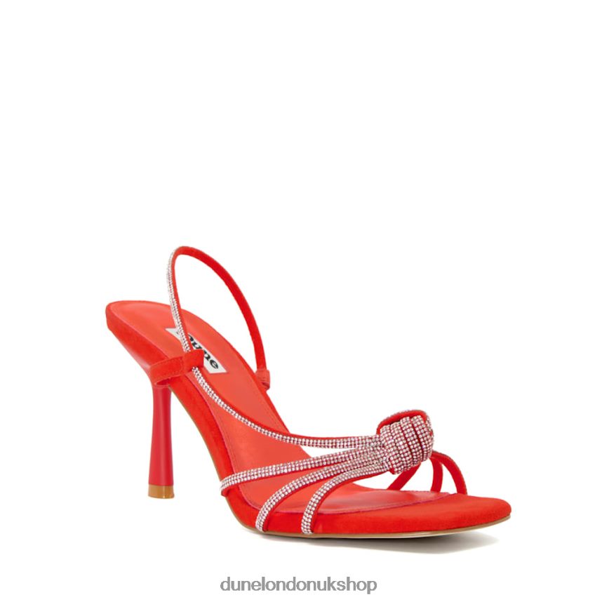 Diamante-Strap Heeled Sandals Women N4BBPB133 Dune London Meta Orange