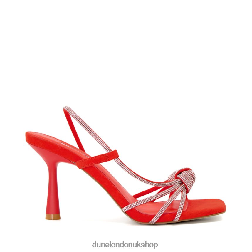 Diamante-Strap Heeled Sandals Women N4BBPB133 Dune London Meta Orange