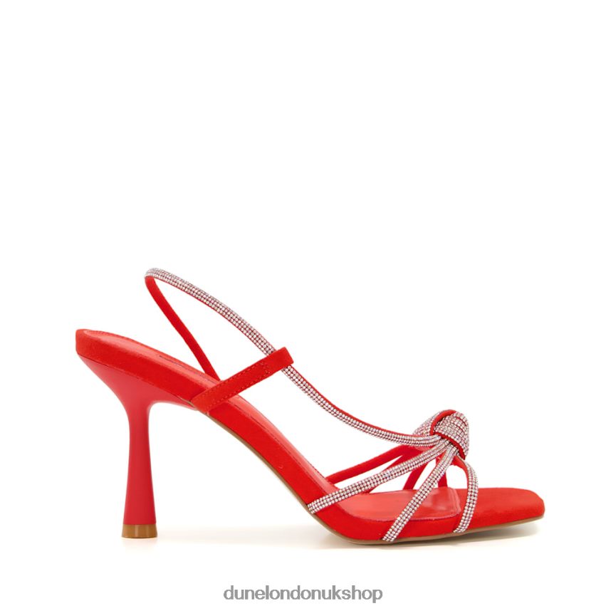 Diamante-Strap Heeled Sandals Women N4BBPB133 Dune London Meta Orange