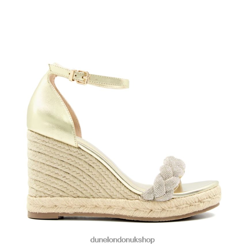 Diamante-Strap Wedge-Heel Sandals Women N4BBPB128 Dune London Kingdom Gold