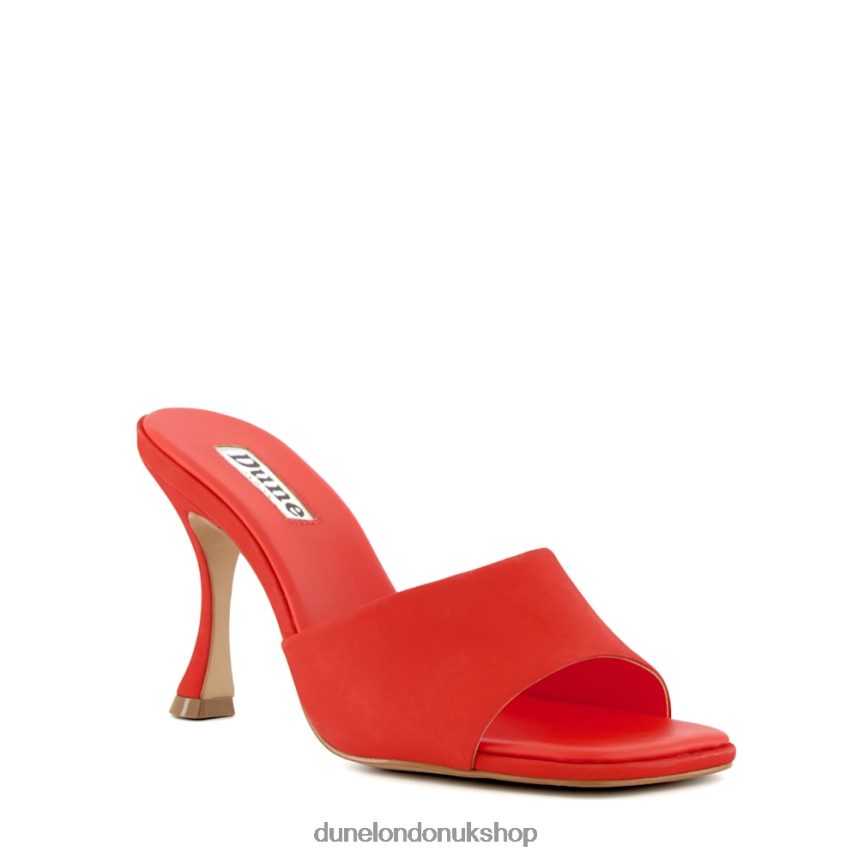 Flared-Heel Open-Toe Mules Women N4BBPB169 Dune London Magazine Orange - Click Image to Close