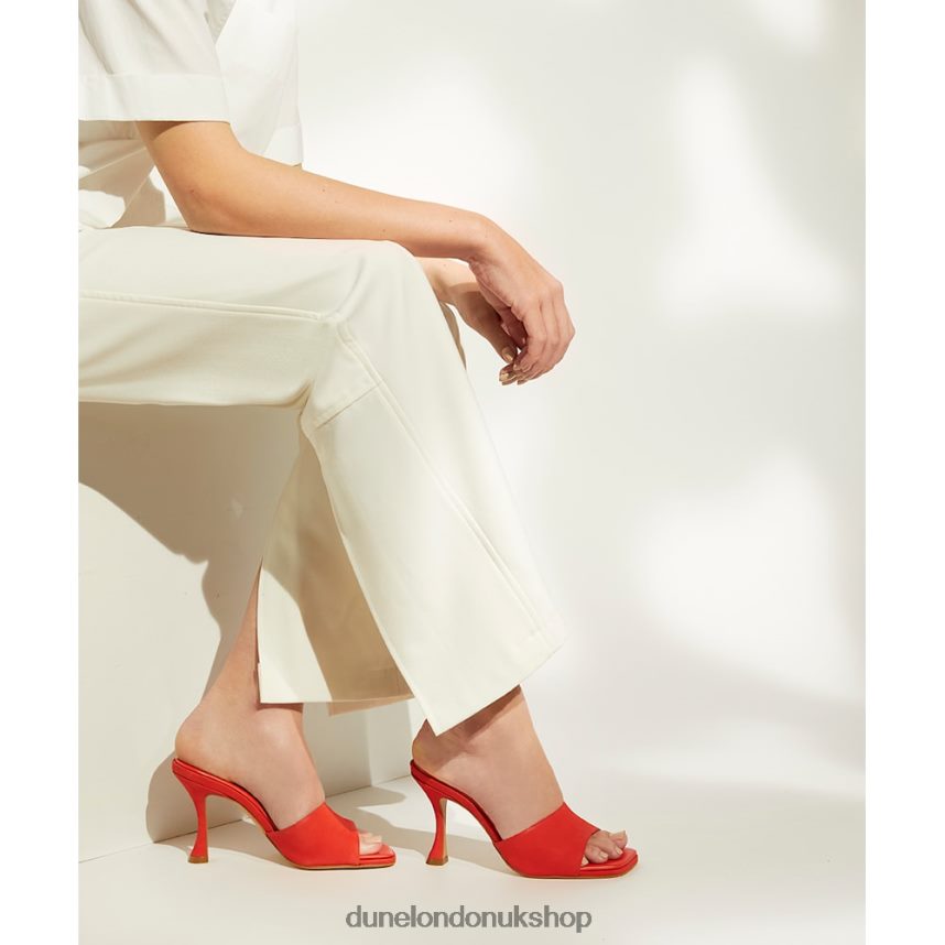 Flared-Heel Open-Toe Mules Women N4BBPB169 Dune London Magazine Orange