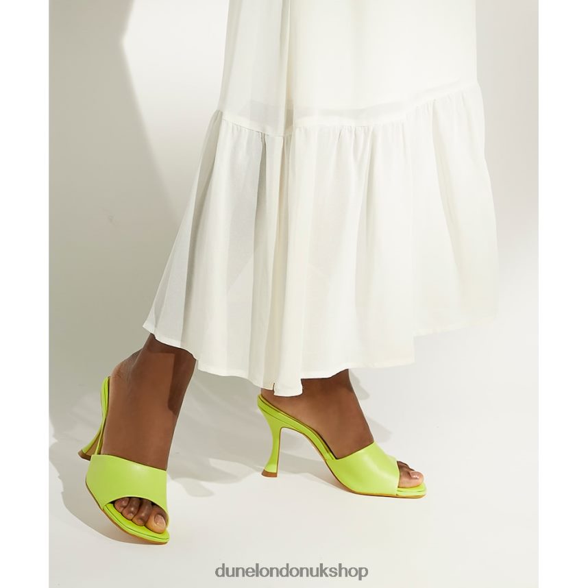 Flared-Heel Open-Toe Mules Women N4BBPB68 Dune London Magazine Lime Green