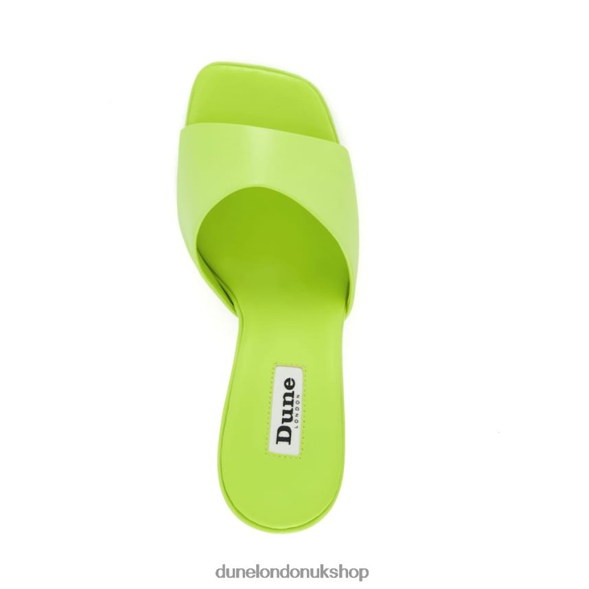 Flared-Heel Open-Toe Mules Women N4BBPB68 Dune London Magazine Lime Green