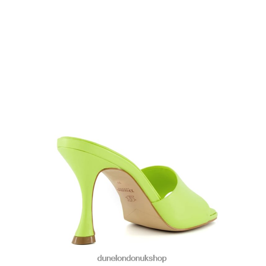 Flared-Heel Open-Toe Mules Women N4BBPB68 Dune London Magazine Lime Green