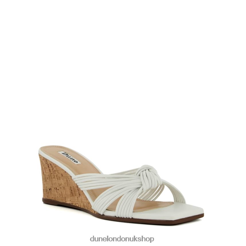 Knot-Detail Cork Wedge Mules Women N4BBPB78 Dune London Kope White