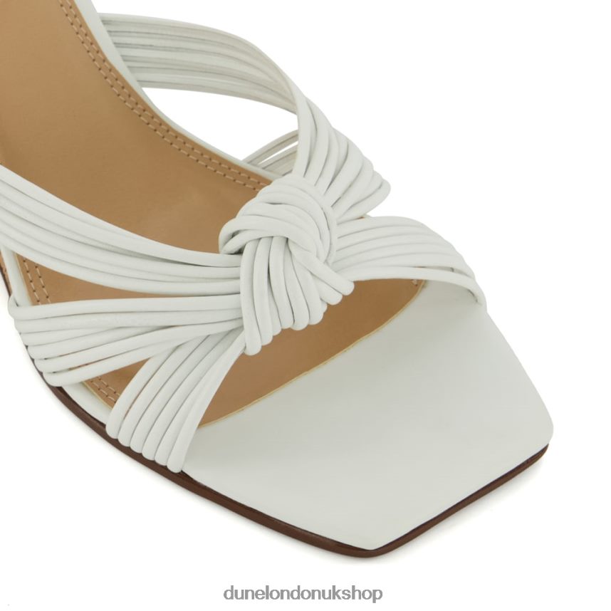 Knot-Detail Cork Wedge Mules Women N4BBPB78 Dune London Kope White