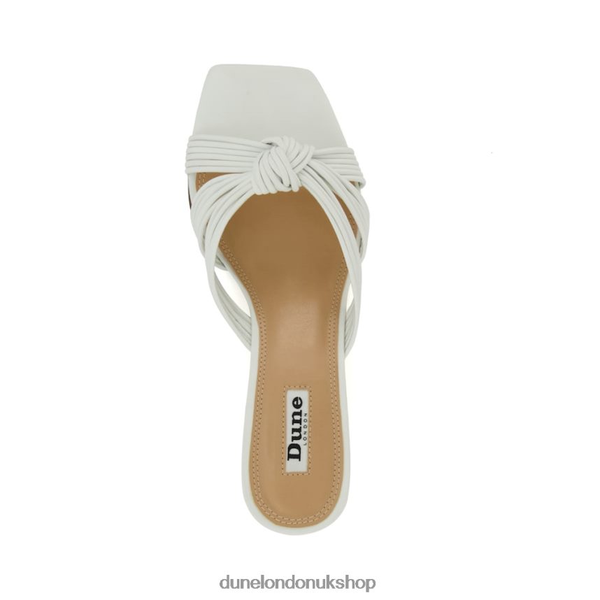 Knot-Detail Cork Wedge Mules Women N4BBPB78 Dune London Kope White