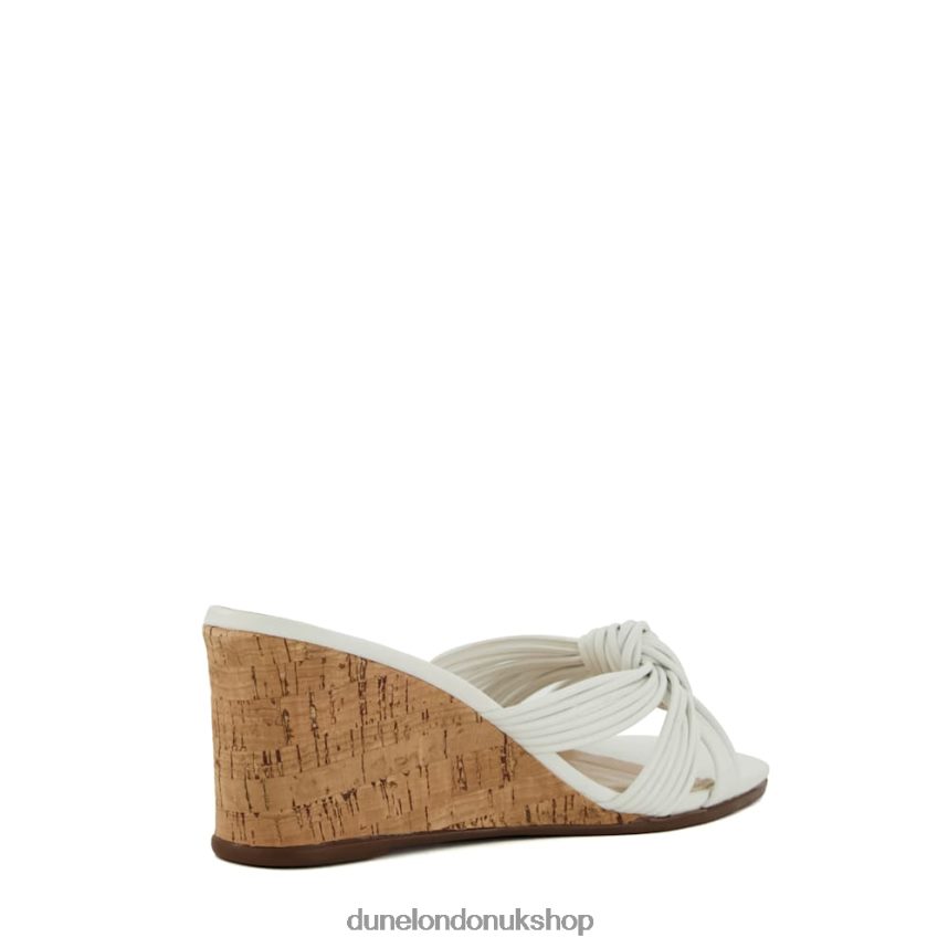 Knot-Detail Cork Wedge Mules Women N4BBPB78 Dune London Kope White