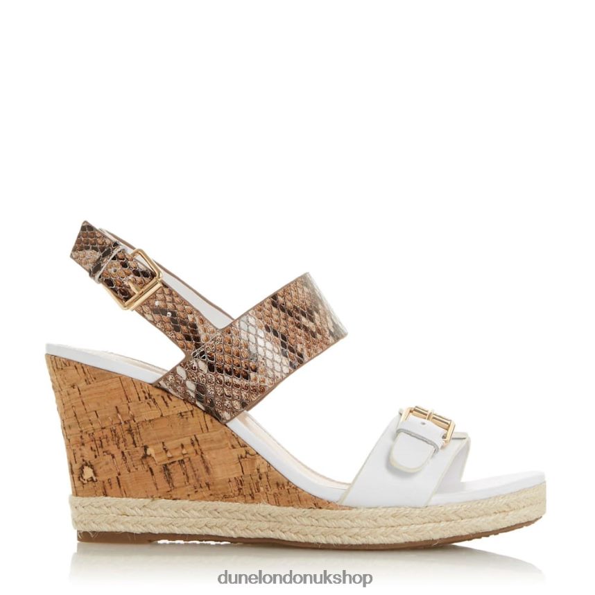 Leather Wedge Sandals Women N4BBPB651 Dune London Kendyl White