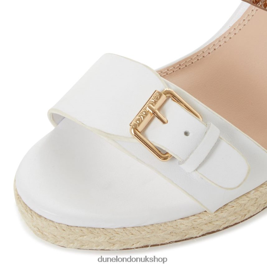 Leather Wedge Sandals Women N4BBPB651 Dune London Kendyl White