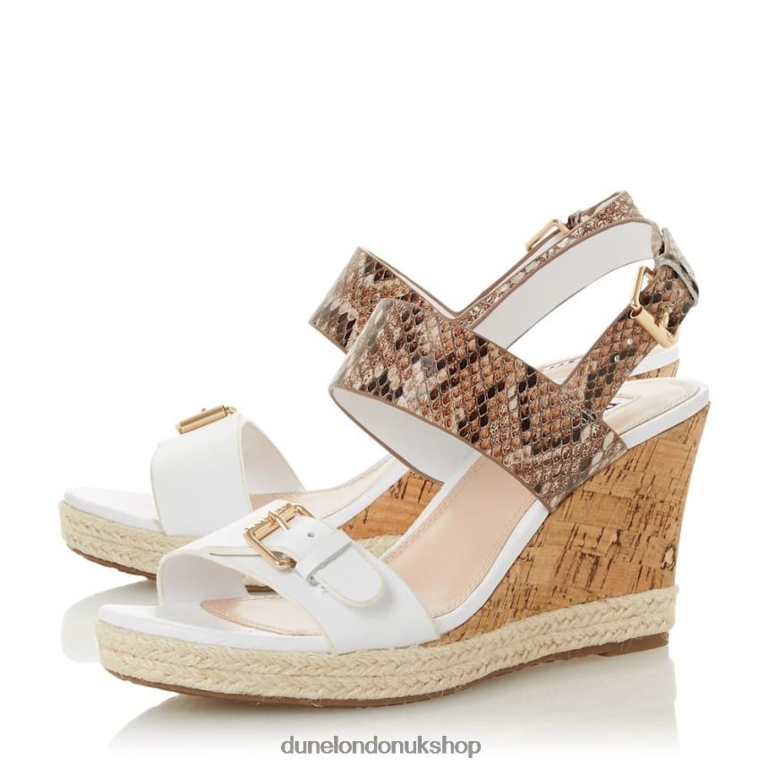 Leather Wedge Sandals Women N4BBPB651 Dune London Kendyl White