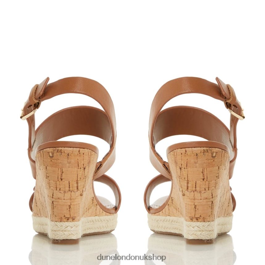 Leather Wedge Sandals Women N4BBPB665 Dune London Kendyl Tan