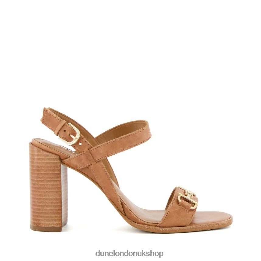 Metal-Trim Block-Heel Sandals Women N4BBPB479 Dune London Jili Tan