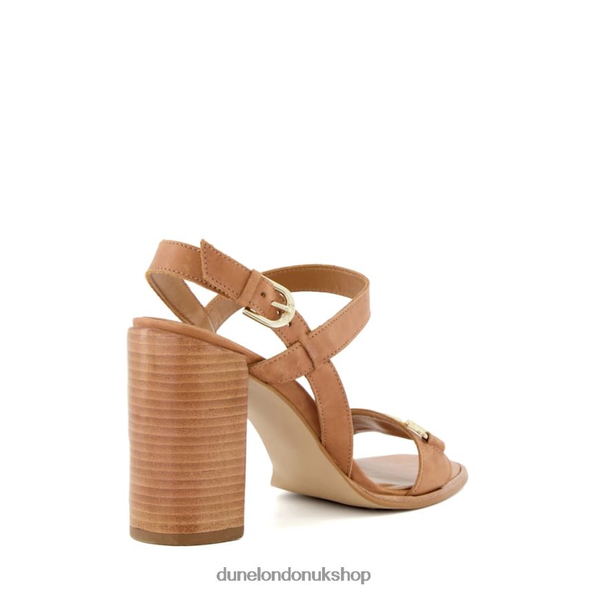 Metal-Trim Block-Heel Sandals Women N4BBPB479 Dune London Jili Tan