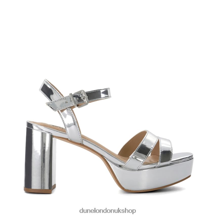 Metallic Mid-Platform Sandals Women N4BBPB22 Dune London Molten Silver