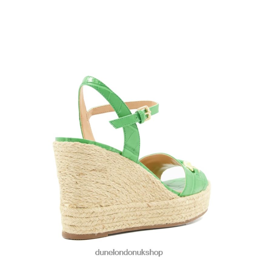 Snaffle-Trim Leather Espadrille Wedges Women N4BBPB114 Dune London Kai Green