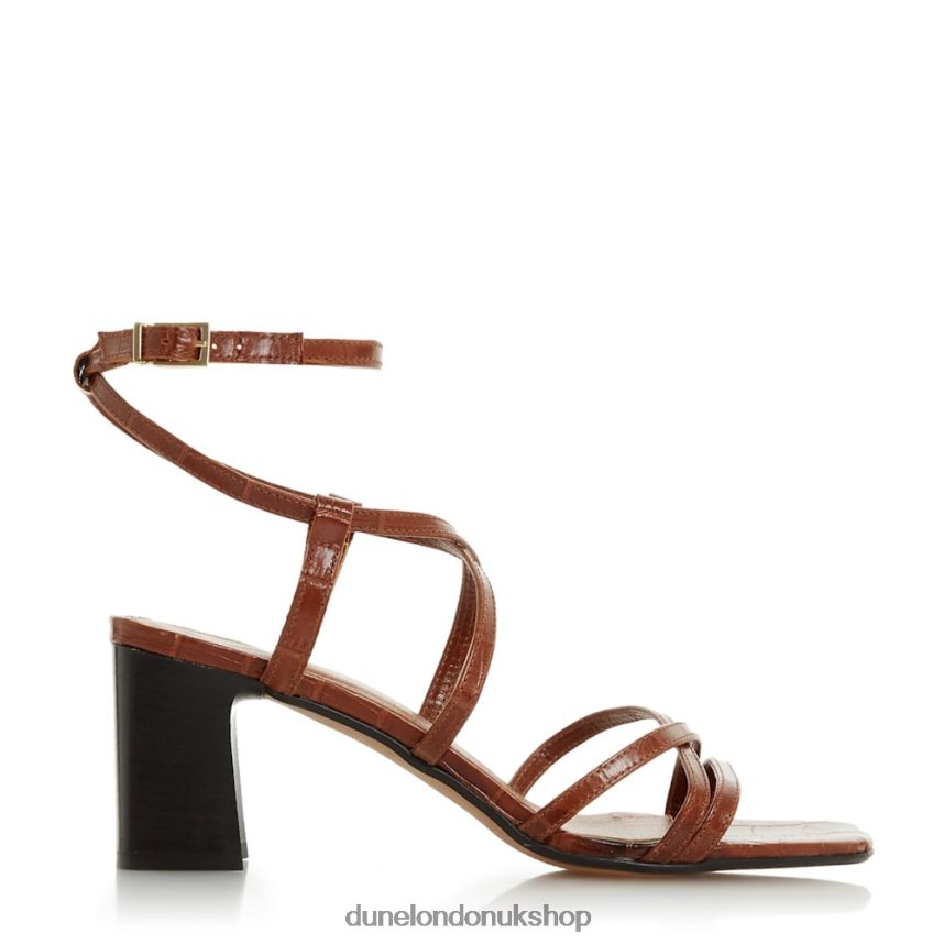 Strappy Block Heel Sandals Women N4BBPB657 Dune London Inspire Tan