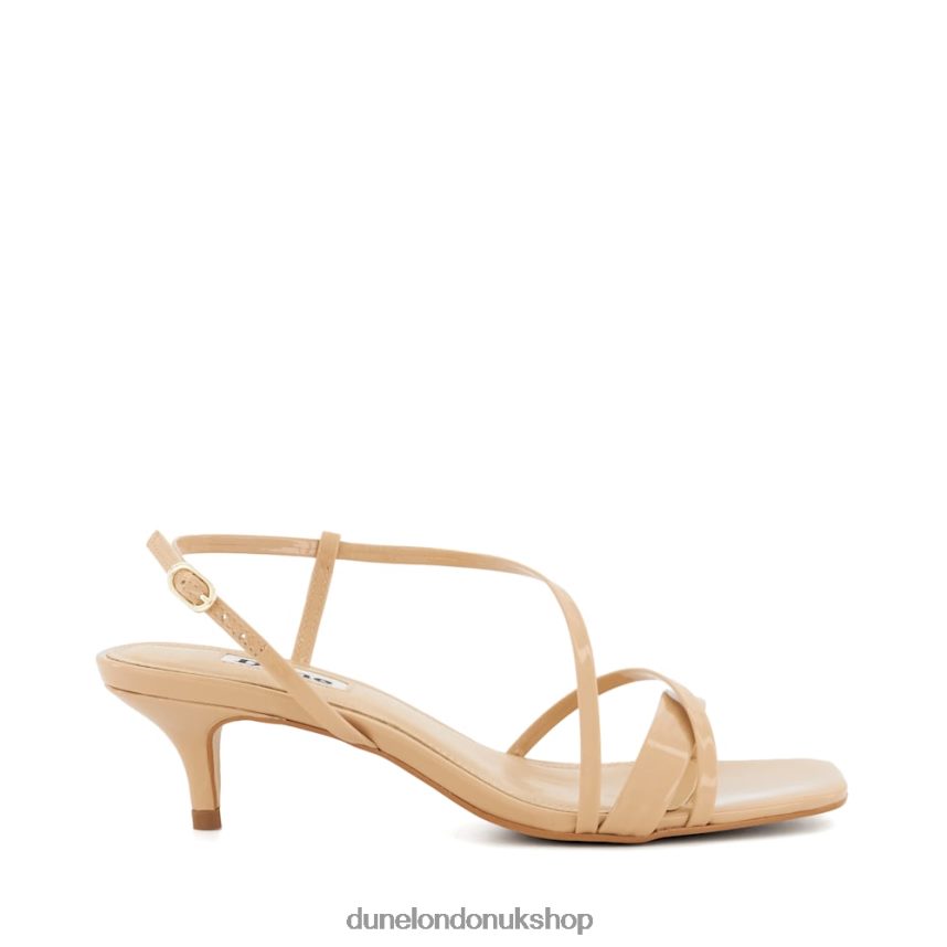 Strappy Patent Kitten-Heel Sandals Women N4BBPB546 Dune London Madely Nude