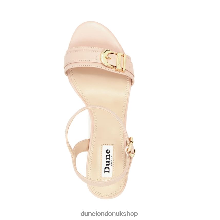 Wide Fit Branded-Buckle Heeled Sandals Women N4BBPB195 Dune London Jessie Blush