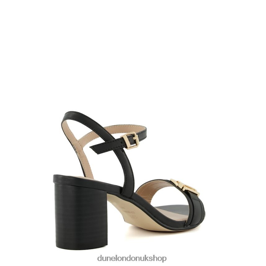 Wide Fit Branded-Buckle Heeled Sandals Women N4BBPB196 Dune London Jessie Black