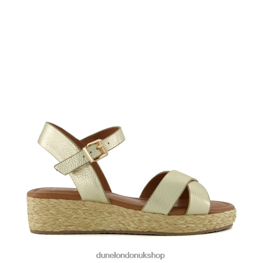 Wide Fit Woven Flatform Sandals Women N4BBPB198 Dune London Linnie Gold