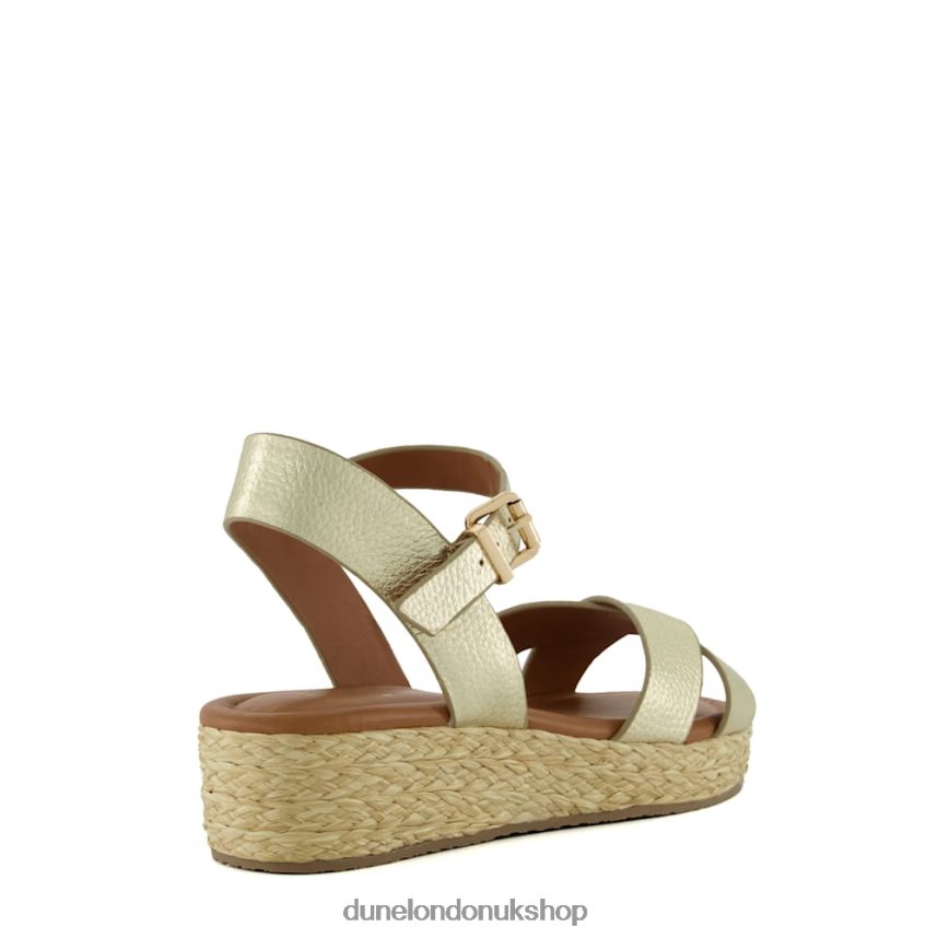 Wide Fit Woven Flatform Sandals Women N4BBPB198 Dune London Linnie Gold