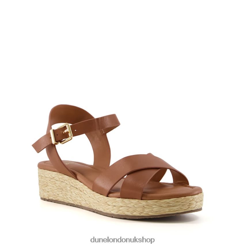 Wide Fit Woven Flatform Sandals Women N4BBPB345 Dune London Linnie Tan