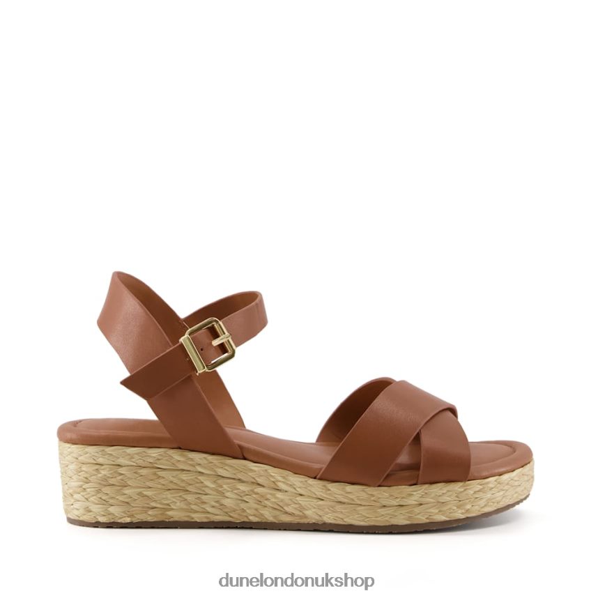 Wide Fit Woven Flatform Sandals Women N4BBPB345 Dune London Linnie Tan