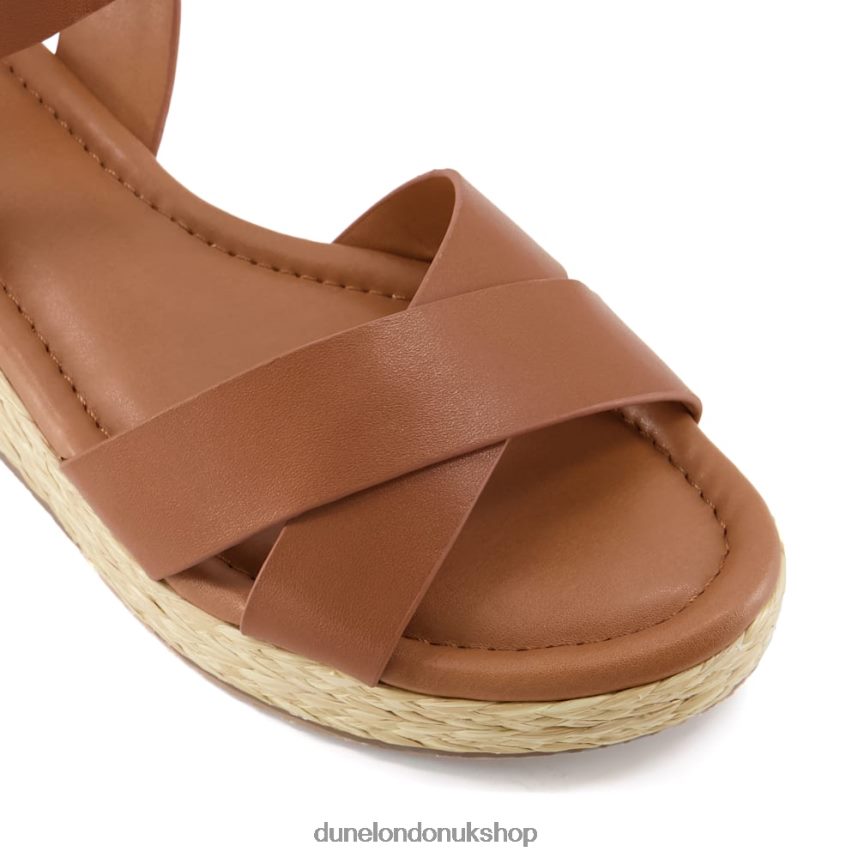 Wide Fit Woven Flatform Sandals Women N4BBPB345 Dune London Linnie Tan