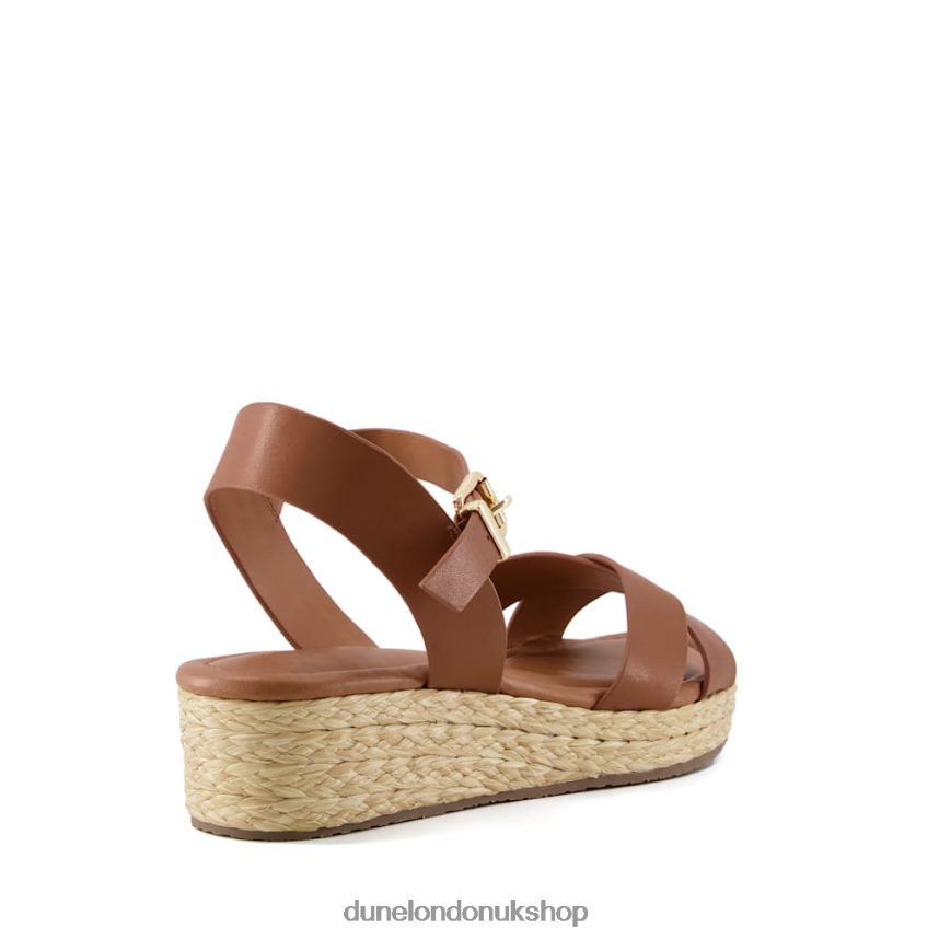 Wide Fit Woven Flatform Sandals Women N4BBPB345 Dune London Linnie Tan