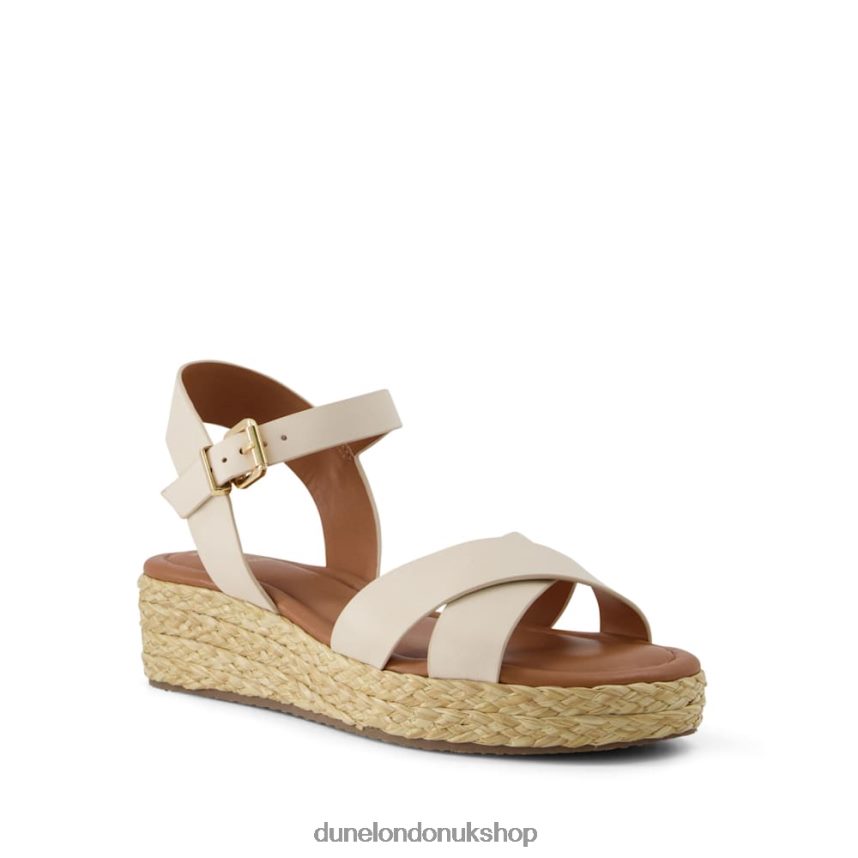 Wide Fit Woven Flatform Sandals Women N4BBPB346 Dune London Linnie Ecru