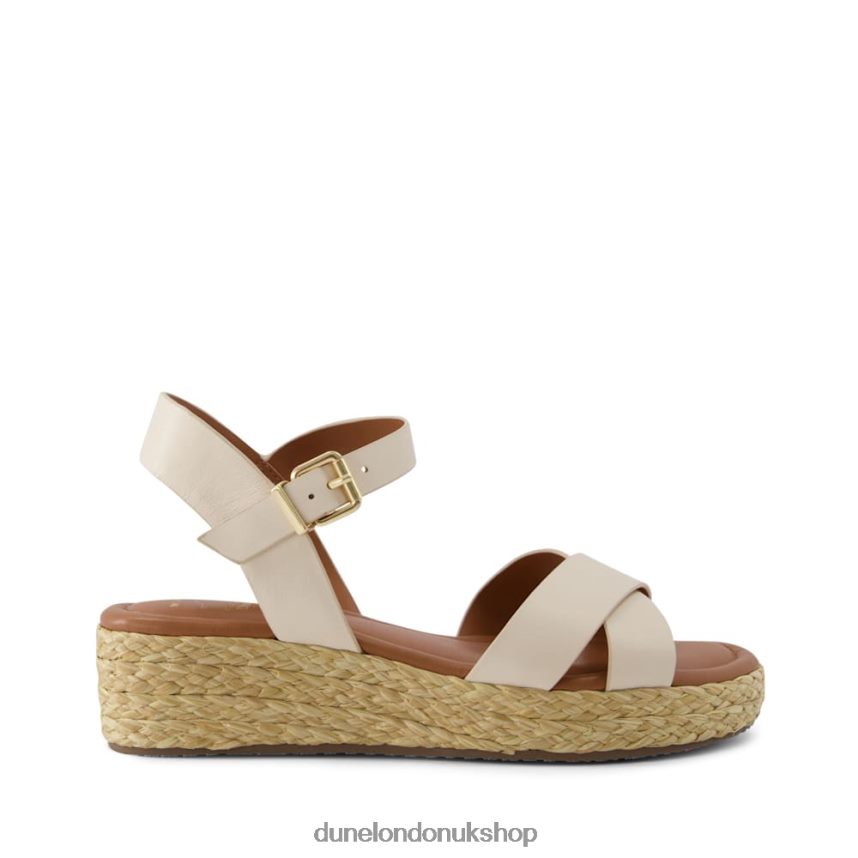 Wide Fit Woven Flatform Sandals Women N4BBPB346 Dune London Linnie Ecru